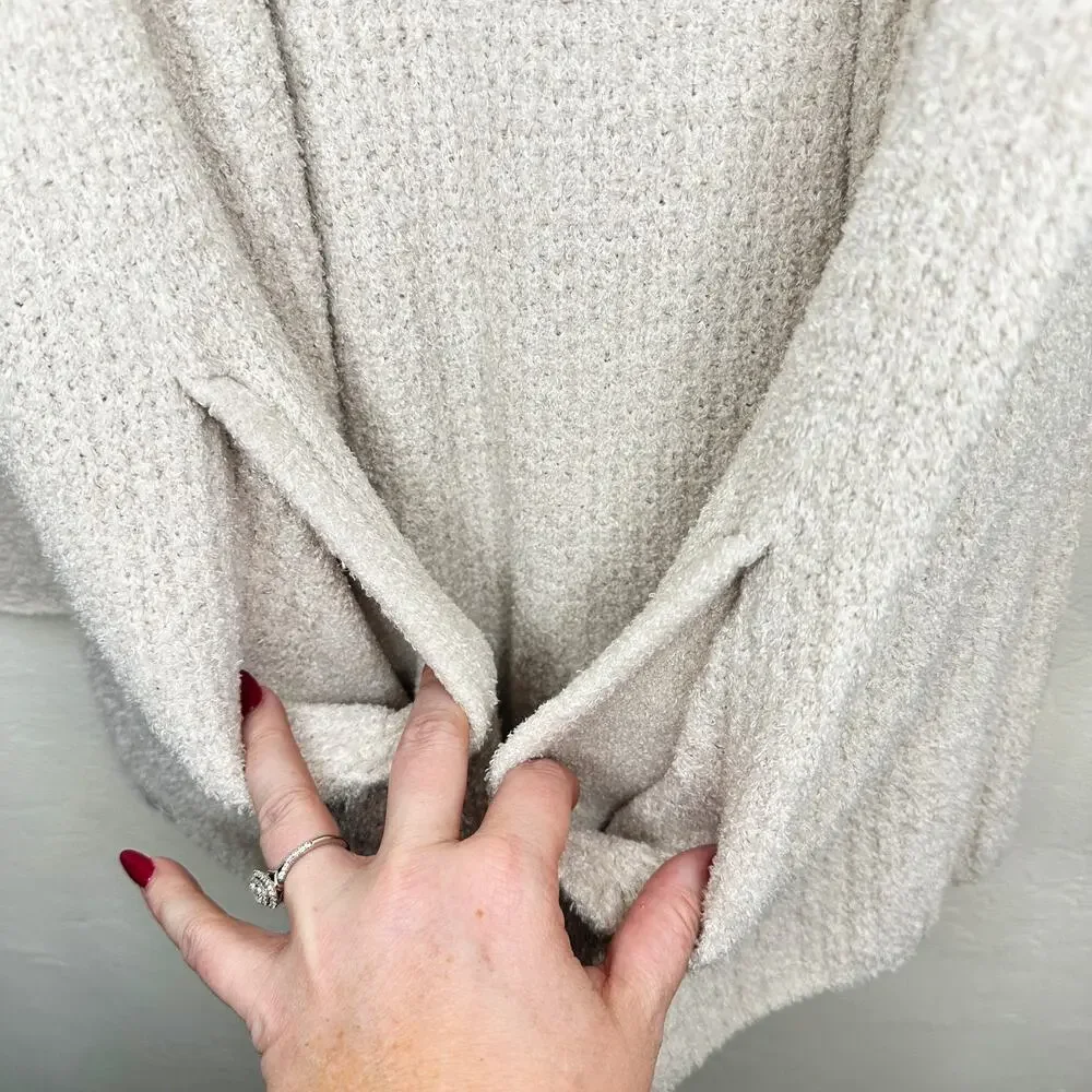 Barefoot Dreams Cozy Chic Lite Coastal Soft Knit Bisque Cardigan Sweater Medium - Picture 6 of 14